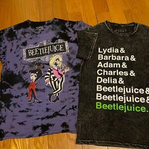 2 like new Beetlejuice shirts The musical and 80’s cartoon Small Lydia Delia!